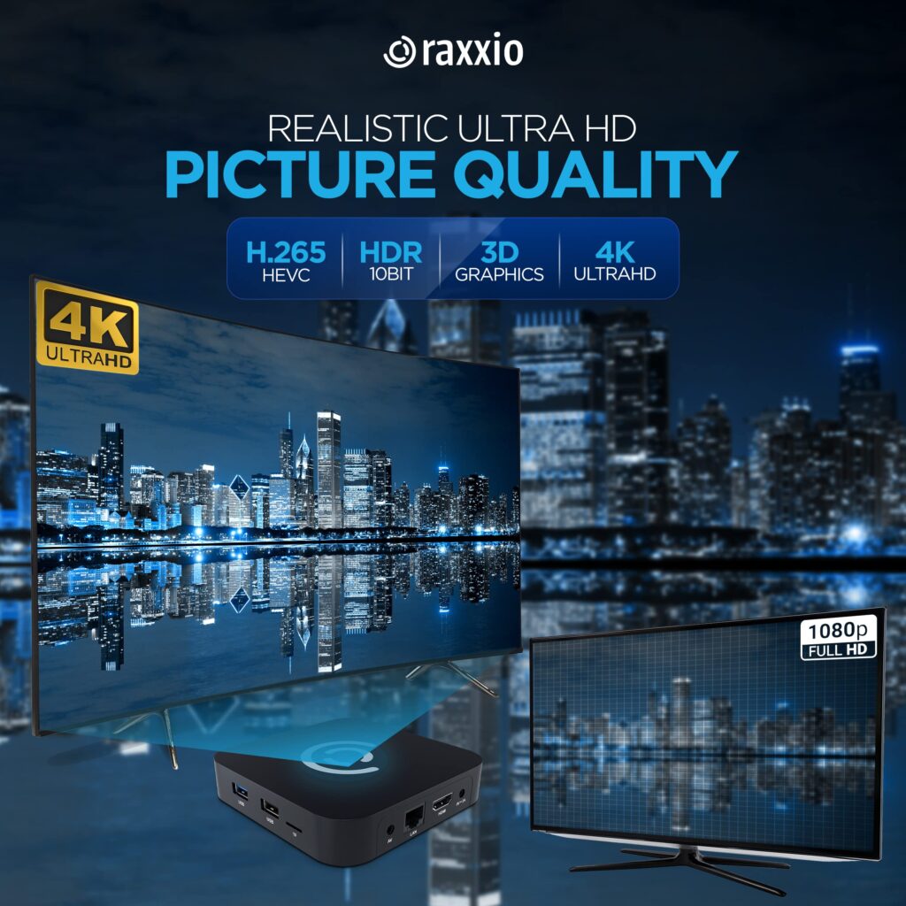 RAX2100 Android 9.0 TV Box - Ultra HD 4K, Amlogic S905X3, 4 GB RAM, 64 ...