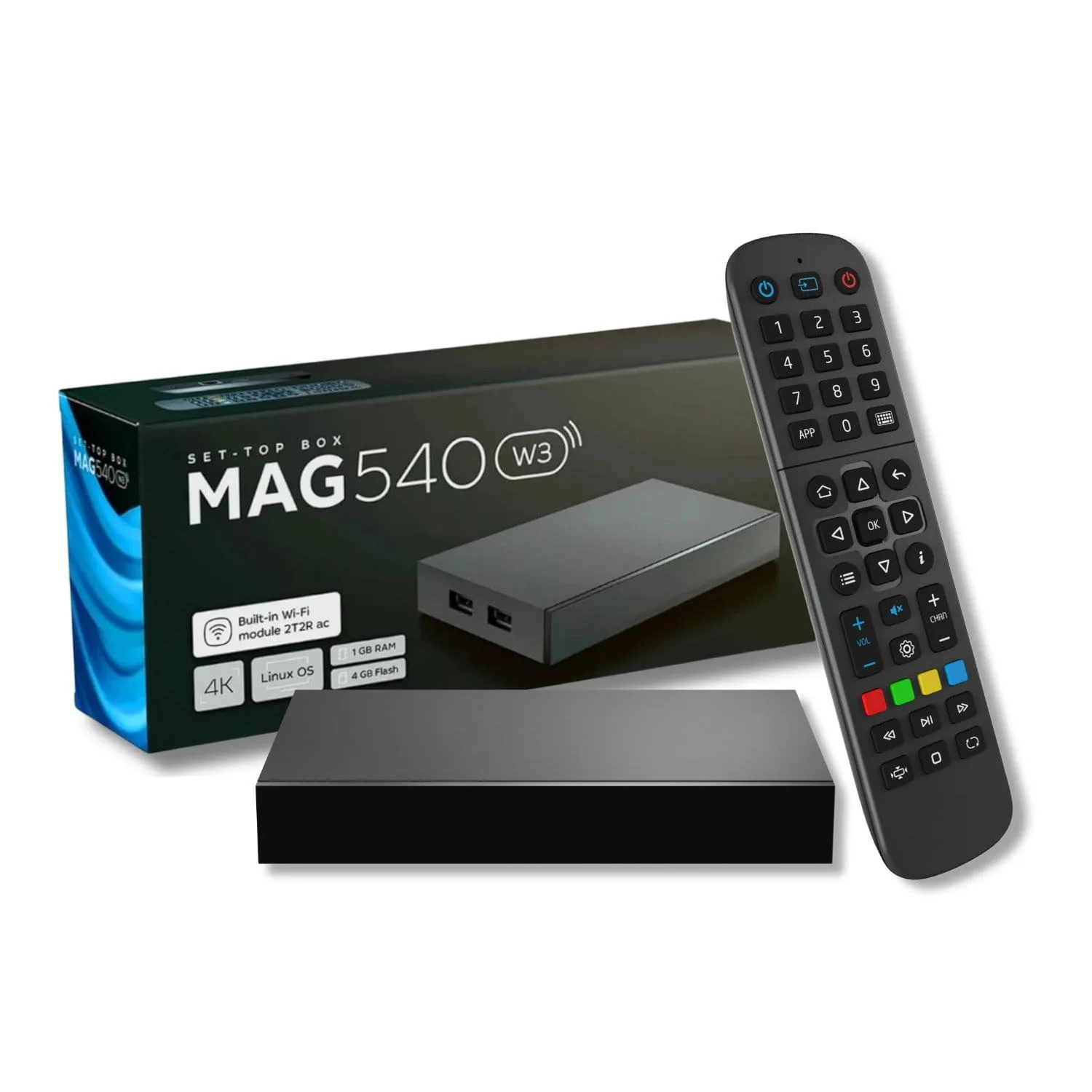 MAG540w3 High-Performance 4K Linux IPTV Set-Top Box with Built-In Wi-Fi MAG540w3 High-Performance 4K Linux IPTV Set-Top Box with Built-In Wi-Fi